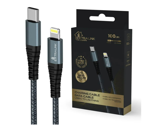 ExtraLink Smart Life USB-C - Lightning 1m Czarny - 1550949 - zdjęcie 2